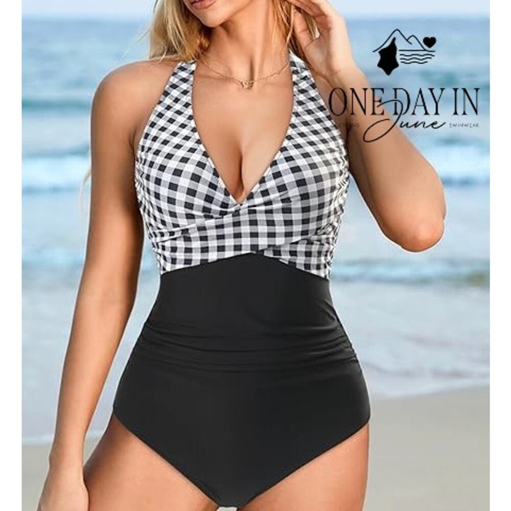 Suuksess Halter Cross Front One Piece Swimsuit Size M